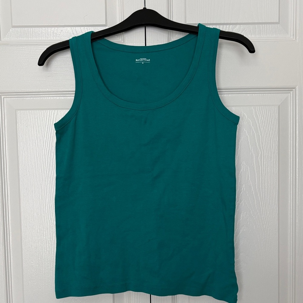 Northern Reflections Teal Scoop Neck Tank Top
